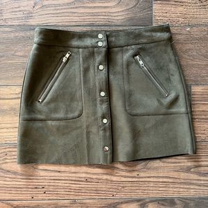 Suede green skirt